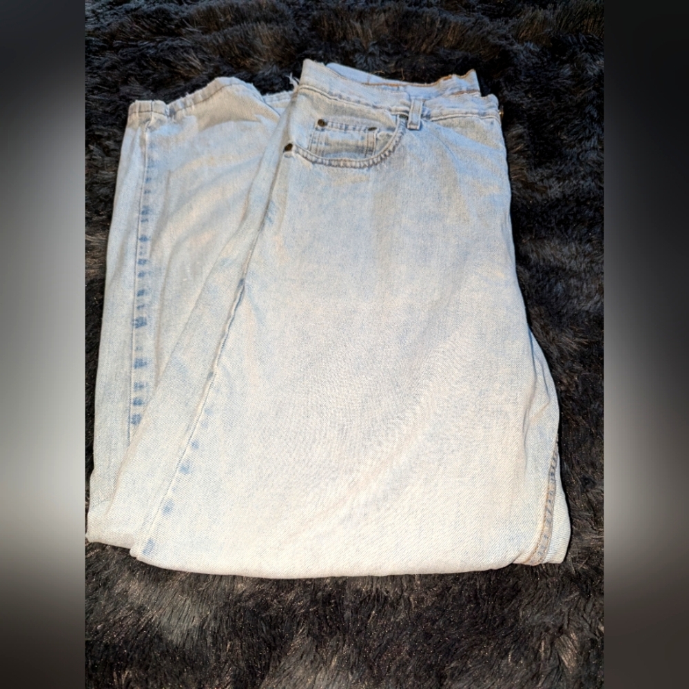 Eddie Bauer Classic Distressed Blue Denim Jeans